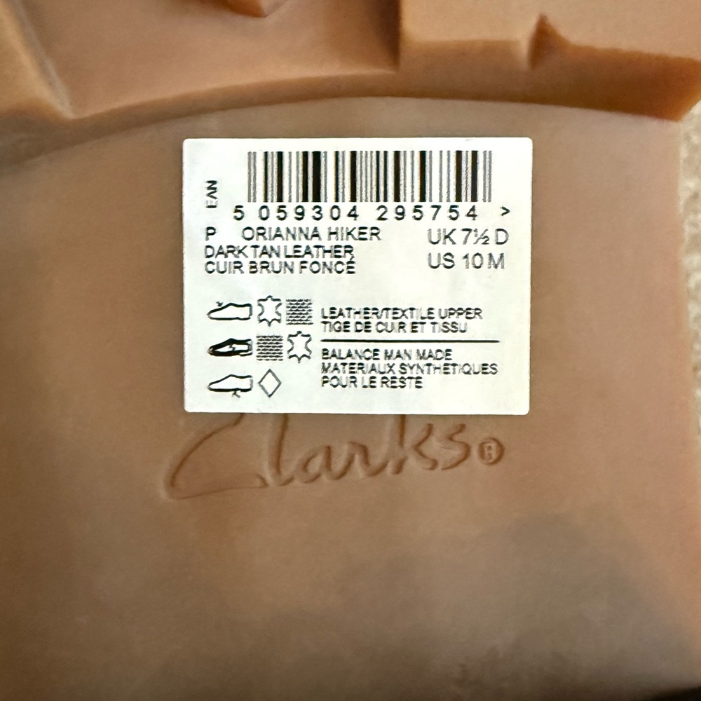 CLARKS Dark Tan Orianna Leather Hiker Boots - Picture 5 of 10